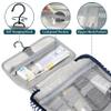 PAVILIA Hanging Toiletry Bag Travel Bag Women Men, Foldable Cosmetic Organizer, Roll up Makeup Bag, Water Resistant Accessories Toiletries, Large Travel Essentials Kit (Navy Stripe) view 3