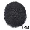 Afro Mens Toupee African American Mens Unit Toupee for Black Men Hair Replacement System European Men Hairpiece Kinky Curly Mens Toupee Hair System (8X11"-8MM WAVE, 1# JET BLACK -110% Light to Medium Density) view 2