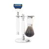 FREED Fantasy luxury 4-Piece 5-Blade Razor Shaving Set Men's Safety Razor Grooming Gift Set with Alloy material handle Shaving for Gentleman,Best Father's Day Gift from Taiwan (Pearl White) view 2