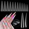 504PCS 3XL Stiletto Nail Tips, Extra Long Clear Acrylic Nails Professional, 12 Sizes Tapered Acrylic Press On Gel Nail Tips for Nail Salons Home DIY view 1