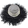 Afro Mens Toupee African American Mens Unit Toupee for Black Men Hair Replacement System European Men Hairpiece Kinky Curly Mens Toupee Hair System (7X10"-10MM WAVE, 1# JET BLACK -110% Light to Medium Density) view 4