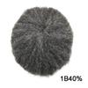 Afro Curly Mens Toupee Full French Lace African American Wigs 10x8 All Transparent Lace Hairpiece Replacement Kinky Curly Human Hair System for Black Men (6mm Wave Curl, #1B40 Off Black+40% Gray) view 2