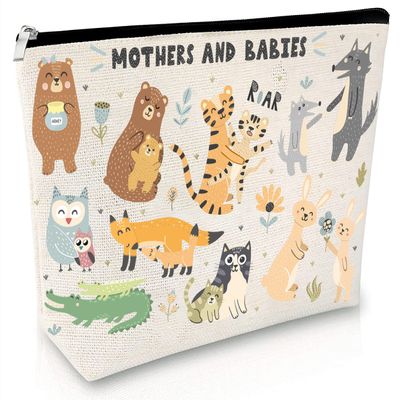 Fitzladd Cosmetic Bag Plant Lover Gift Travel Makeup Pouch Waterproof Makeup Bag for Purse Portable Toiletry Bag Accessories Organizer - Animals