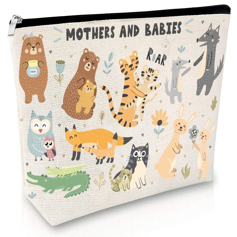 Fitzladd Cosmetic Bag Plant Lover Gift Travel Makeup Pouch Waterproof Makeup Bag for Purse Portable Toiletry Bag Accessories Organizer - Animals