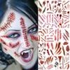 COKTAK 136+ PCS Halloween Temporary Tattoos For Adults, Kids, Men, Women - Zombie, Scary, Bloody, Chucky, Face, Scratches, Stickers, Wound view 2