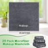 Shimeyao 20 Pack Makeup Towels Gray Makeup Washcloths for Face Classic Soft Microfiber Remover Cloth 13x13 Inch Quick Dry Face Towels for Cleansing Hand view 2