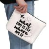 G2TUP Flight Attendant Gift What Day Is It Where Am I Makeup Bag Stewardess Aviation Cosmetic Bag Travel Bag for Stewardess Flight Crew (What Day Is It Where Am I White Bag) view 2