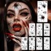 COKTAK 8 Sheets Large 3D Spider Web Temporary Tattoos Halloween Makeup Kit For Women Adults Realistic Witch Bat Zombie Fake Face Tattoos Sticker For Kids Men Adults Scary Halloween Decals Spiderweb view 1