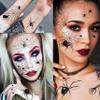 COKTAK 8 Sheets Large 3D Spider Web Temporary Tattoos Halloween Makeup Kit For Women Adults Realistic Witch Bat Zombie Fake Face Tattoos Sticker For Kids Men Adults Scary Halloween Decals Spiderweb view 2