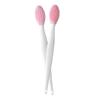 Silicone Lip Brush Double Sided Nose Scrubber Soft Manual Blackhead Cleaner, Double Sided Nose Brush, Soft Lip Cleaner, Manual Blackhead Brush, Pink 2pcs view 1