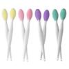 Silicone Lip Brush Double Sided Nose Scrubber Soft Manual Blackhead Cleaner, Double Sided Nose Brush, Soft Lip Cleaner, Manual Blackhead Brush, Pink 2pcs view 2