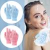 Sibba 2 Pair Bath Gloves for Shower Natural Loofah Exfoliating Wash Gloves for Body and Face, Dead Skin Remover, Double Sided Microfibre Shower Body Gloves for Adults and Kids view 3