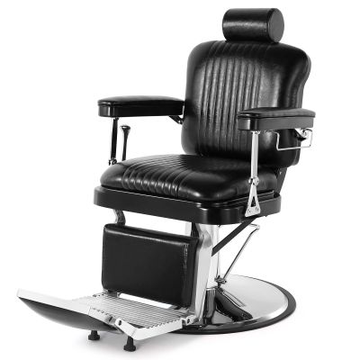 Artist hand Barber Chairs Heavy Duty Barber Chair Retro Hydraulic Reclining Salon Chair Tattoo Barber Chair (Black)
