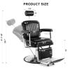 Artist hand Barber Chairs Heavy Duty Barber Chair Retro Hydraulic Reclining Salon Chair Tattoo Barber Chair (Black) view 2