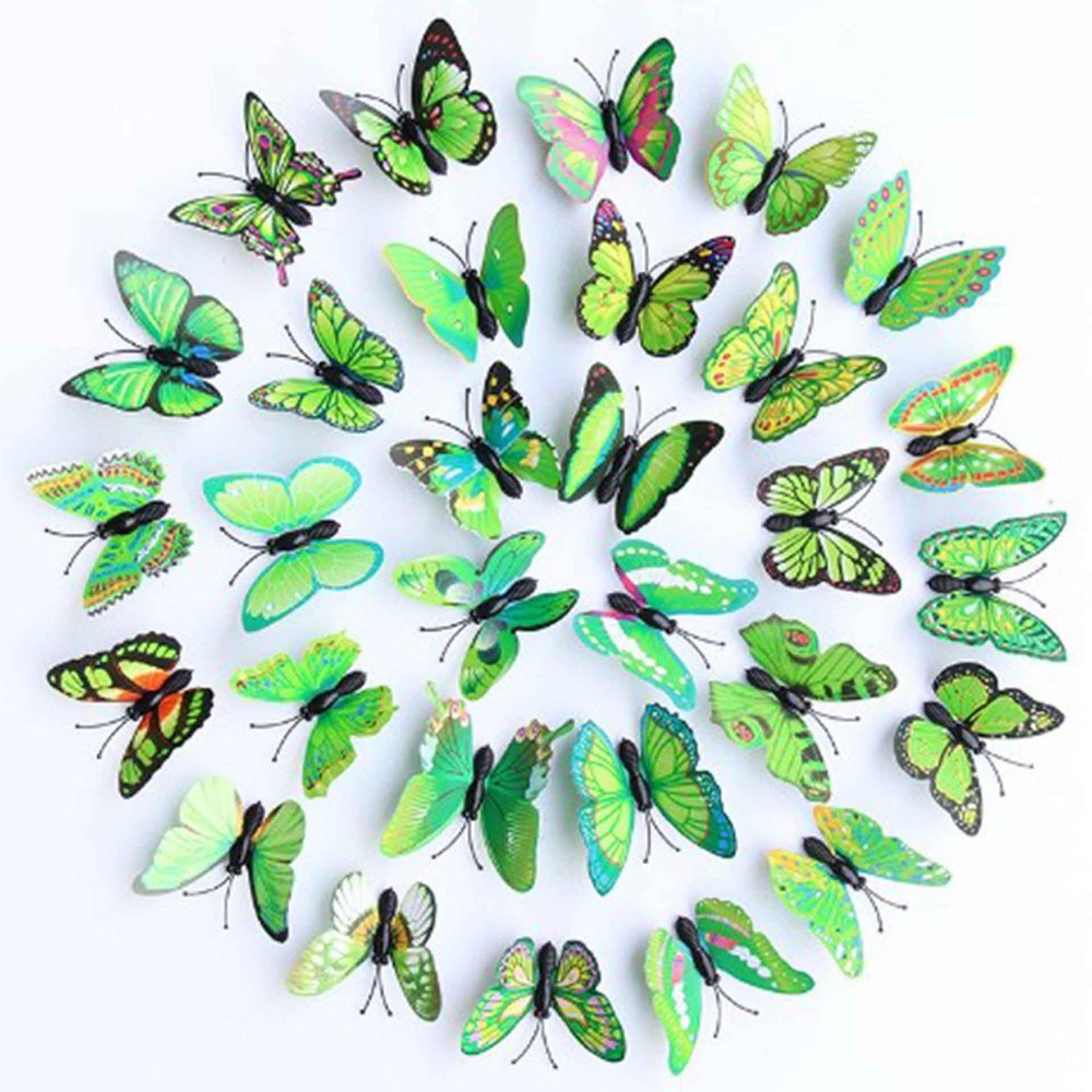 BARTOSI Butterfly Hair Clips Green Butterfly Hair Clip Cute Butterflies Hair Barrettes Styling Hair Accessories for Women and Girls (Pack of 20)
