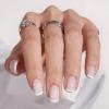 BTArtbox Press On Nails - White French Tip Press on Nails Square, Glue On Nails for Wedding Gift, Supremely Fit & Natural Stick On Nails in 15 Sizes - 30 Fake Nails Kit, Classic French view 1