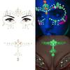 2 Pack Halloween Glow in the Dark Face Jewels Crystal Glitter Stickers, Luminous Tattoo Day of the Dead Gems Jewels Tattoos view 1