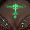 2 Pack Halloween Glow in the Dark Face Jewels Crystal Glitter Stickers, Luminous Tattoo Day of the Dead Gems Jewels Tattoos view 3