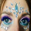 2 Pack Halloween Glow in the Dark Face Jewels Crystal Glitter Stickers, Luminous Tattoo Day of the Dead Gems Jewels Tattoos view 4