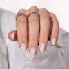 BTArtbox White Press On Nails Short - Soft Gel Press on Nails Almond, White Glue on Nails with Nail Glue, Reusable Stick on Nails in 16 Sizes, Cream Puff view 2