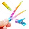 24 Packs Duck Bill Clips, Bantoye 3.35 Inches Rustproof Metal Alligator Curl Clips with Holes for Hair Styling, Hair Coloring, Gradient Rainbow view 3