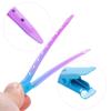 24 Packs Duck Bill Clips, Bantoye 3.35 Inches Rustproof Metal Alligator Curl Clips with Holes for Hair Styling, Hair Coloring, Gradient Blue view 3