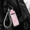 Suobstales Cow Print Chapstick Holder Keychains Neoprene Lipstick Holder Protective Cases for Girls Women Portable Pocket Lip Gloss Tube Holder,Pink, Cow Print Pink view 3