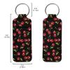 Suobstales Cute Cherry Chapstick Keychain Holder Clip-on Chapstick Sleeve Lip Balm Holder Neoprene Lipstick Holder for Women Girls Gifts Portable Pocket Lip Gloss Tube Holder view 2