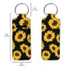 Suobstales Black Sunflower Chapstick Holder Keychains Neoprene Lipstick Balm Holder Lip Balm Holders for Chapstick Tracker and Safeguard Portable Pocket Lip Gloss Tube Holder view 2
