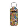 Suobstales Hippie Flower Chapstick Holder Neoprene Keychains Lipstick Colorful Cartoon Floral Case Cover Portable Balm Holders Pouch One Size view 1
