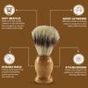Iconikal 2-Pack Wood Handled Badger Hair Shaving Brush For Use With Aeorsol-Free Shaving Cream view 3