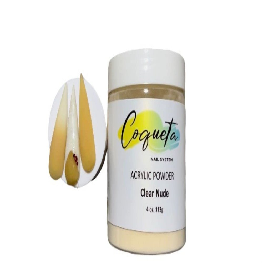 Acrylic Nail Powder of Coqueta Nail System (Clear Nude), 2 Ounce