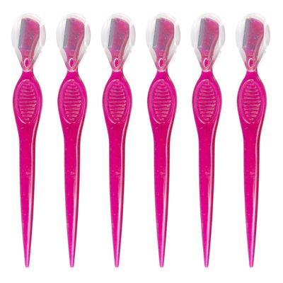 Iconikal 50-Pack Dermaplaning Eyebrow Razor Tool, Pink for Shaping Trimming Primping Morning Routine