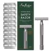 Shea Moisture Men, Double Edge Safety Razor with 10 Refill Double Edge Razor Blades for Men, Platinum Coated, Stainless Steel, Dad Gifts, 1 Razor Handle & 10 Razor Blades per Box view 1