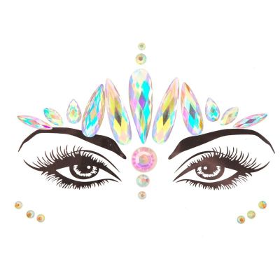 3D Glitter Rhinestone Temporary Sexy Face Tattoo Sticker DIY Kids Holiday Party Masquerade Body Facial Jewelry Tattoo (01)