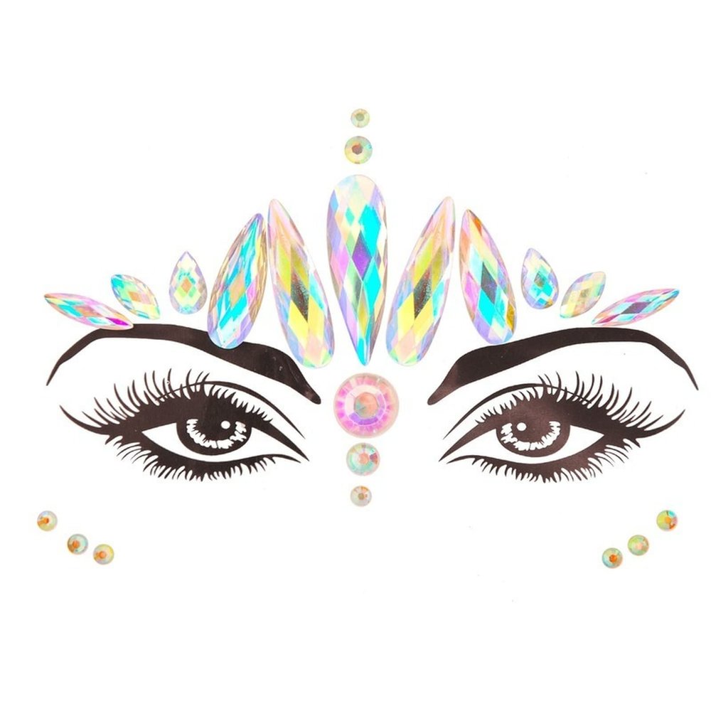 3D Glitter Rhinestone Temporary Sexy Face Tattoo Sticker DIY Kids Holiday Party Masquerade Body Facial Jewelry Tattoo (01)