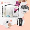 TISRATOK 12 PCS Clear Makeup Bag for Women with Zipper, TSA Approved Toiletry Pouch, Cosmetic Bag Bulk for Travel Organizer Essentials - Black,Medium view 4