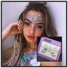 3D Glitter Rhinestone Temporary Sexy Face Tattoo Sticker DIY Kids Holiday Party Masquerade Body Facial Jewelry Tattoo (19) view 3