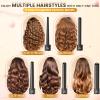 5 In 1 Curling Wand Set, Curling Iron Interchangeable Ceramic Barrels (0.35-1.25 Inch), Heating Hair Curler Kit with Protective Glove & 2 Clips Ceramic Coated for All Hair Types, Gift for Girls, Women view 2