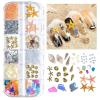 2 Boxes Summer Beach Nail Art Rhinestones Accessories Ocean Theme Shell Starfish Conch Nail Studs Sea Series Nail Art Rivets Charms Supplies for Nail Art Designs DIY Manicure Decoration5-6 view 3