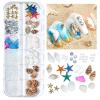 2 Boxes Summer Beach Nail Studs & Rivets - Ocean Theme Shell Starfish Conch Charms - Sea Series DIY Nail Art Decoration (3-4) view 3