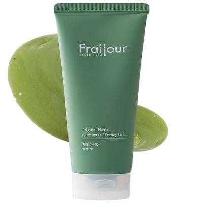 Fraijour Herb Wormwood Peeling Gel  Korean Double Exfoliating Gel for Dull, Clogged Skin, Papaya & Cellulose, Antioxidant-Rich, Gentle Physical & Enzymatic Exfoliation, 5.07 fl.oz.