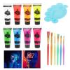 UV Blacklight Neon Face Body Paint, MEICOLY 8 Tubes Blacklight Reactive Paints,Water Based, Washable, Non-Toxic Neon Party Supplies for Halloween,01 view 1