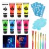 UV Blacklight Neon Face Body Paint, MEICOLY 8 Tubes Blacklight Reactive Paints,Water Based, Washable, Non-Toxic Neon Party Supplies for Halloween,02 view 1