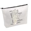 PWHAOO OT Gifts Occupational Therapy Makeup Cosmetic Bag Hand Anatomy Gift Hand Therapist Gift (DISTAL PROXIMAL MEDIAL B) view 1