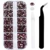 4240Pcs Flatback Light Purple Rhinestones Glass Crystal Diamonds for Nail Art Face Jewels Shiny Round with Tweezers and Picking Pen (SS6~SS20 Set) view 1