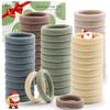 100 Pcs Thick Seamless Hair Ties, Ponytail Holders Hair Accessories No Damage for Thick Hair Christmas Gift(Light Theme Colors) view 1