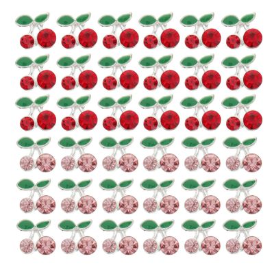FRCOLOR 36pcs Cherry Nail Charms for Women Nail Art Decorations Rhinestones Easy to Use for Parties and Special Occasions