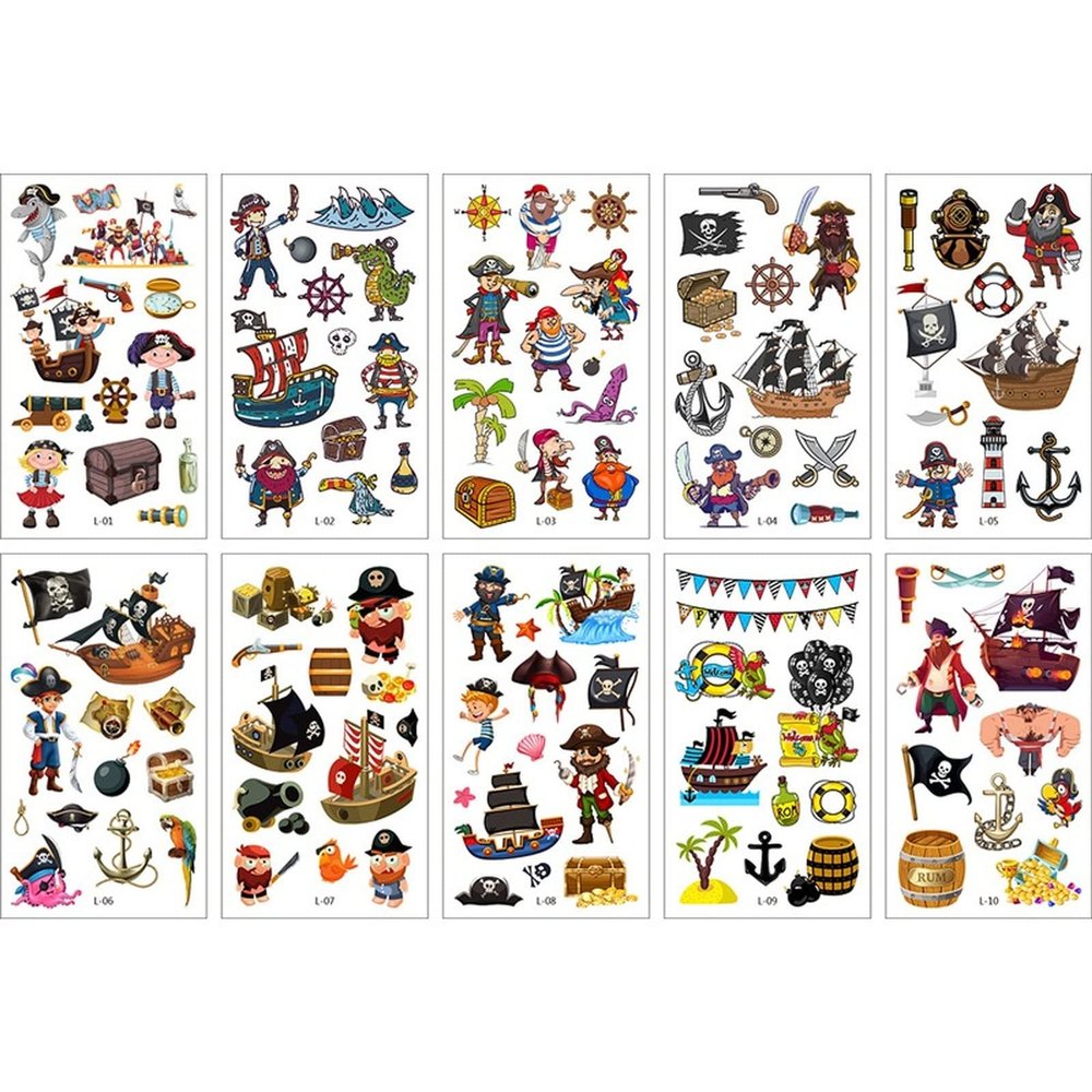 10 Sheets/Set Animal Dinosaur Watch Children's Tattoo Stickers Face Arm Body Waterproof Temporary Tattoo for Kids (style 8)