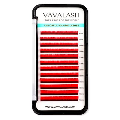 Colored Lash Extensions 0.07mm C Curl Red Individual Volume Lashes Extensions 8-15 Mix Length Color Eyelash Extensions for Salon (Red 0.07-C, 8-15mm)